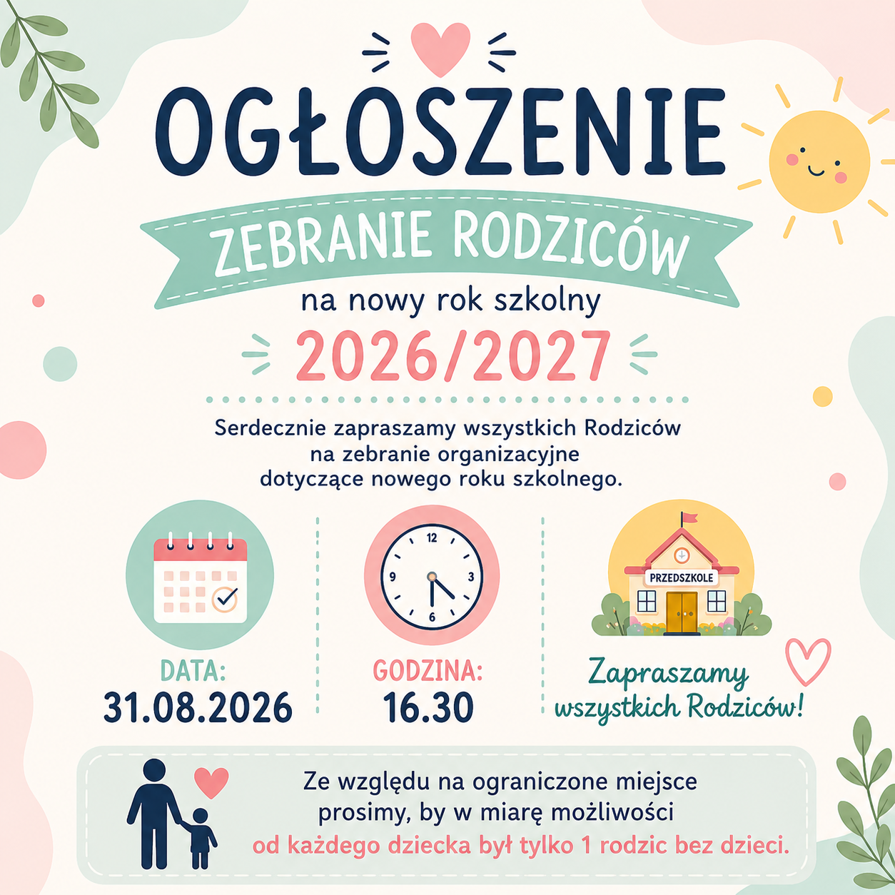 Zebranie z rodzicami 2026/2027